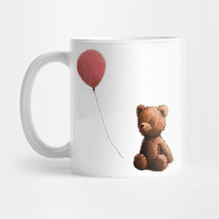 Teddy bear and red balloon Mug